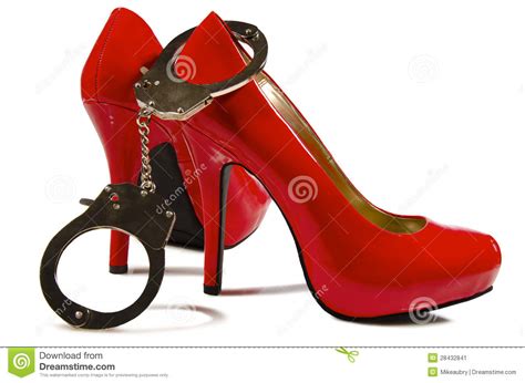 handcuffs and high heels stock image image 28432841
