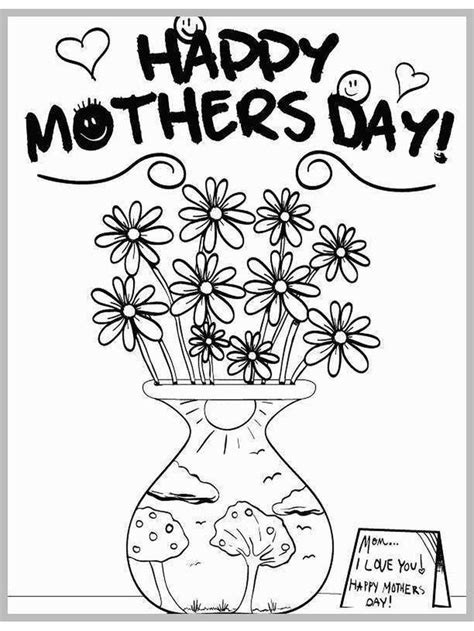 vase full  flowers   words happy mothers day written