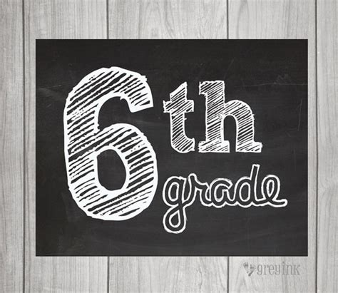 grade chalkboard sign  greyink  etsy  day  school