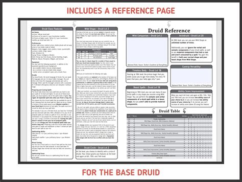 druid character sheet for dnd 5e form fillable pdf etsy