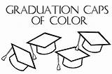 Graduation Coloring Pages Color Caps Diploma Cap Drawing Outline Getdrawings sketch template