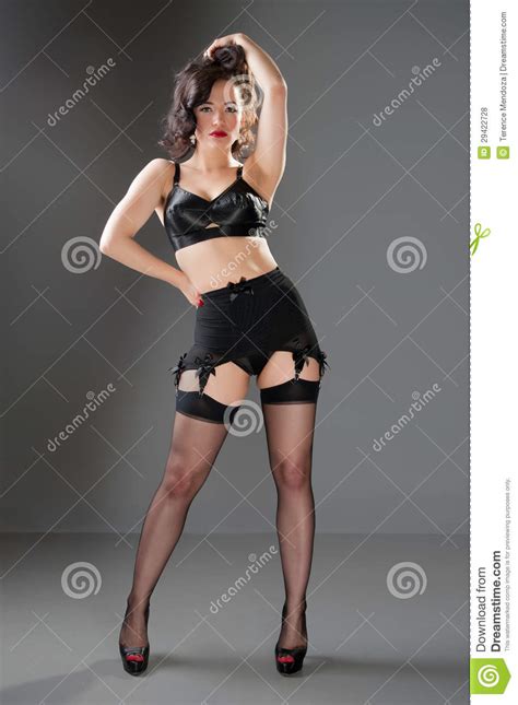 modello sensuale del pinup in calze nere fotografia stock immagine di sensual celebrazione