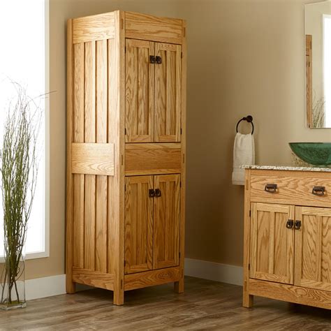 mission hardwood vessel sink vanity bathroom tall cabinet storage bathroom linen