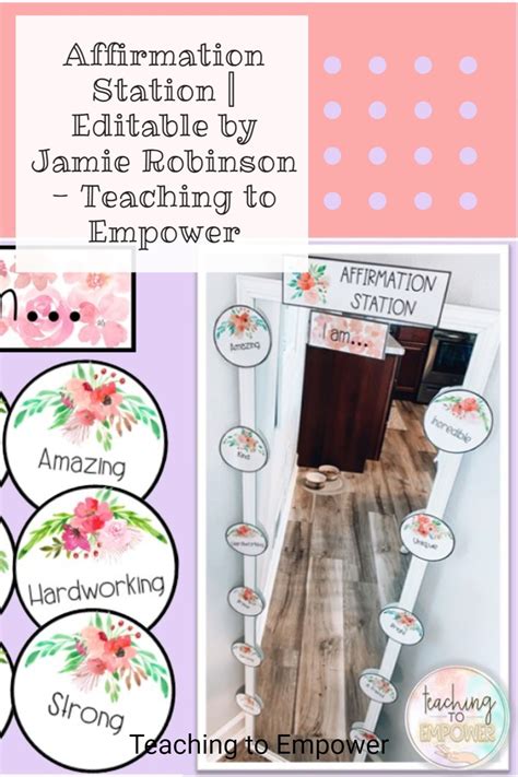 affirmation station editable floral themed   affirmations