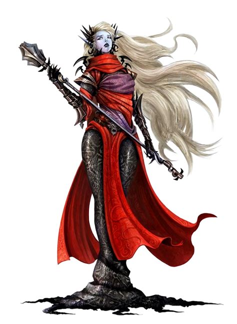 Female Dark Elf Aristocrat Sorcerer Pathfinder Pfrpg Dnd