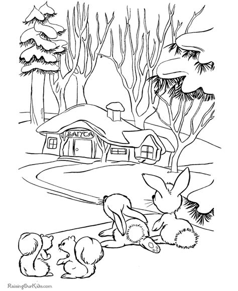 printable christmas village coloring pages   winter