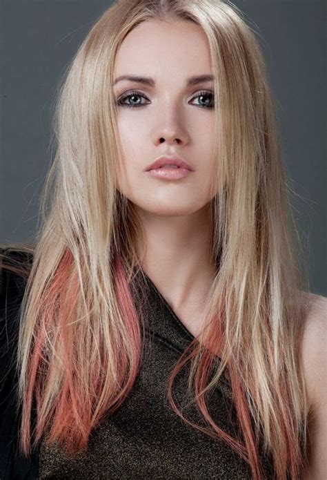 Blond With Pink Ends Coloured Hair Pinterest Pink