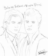 Vampire Diaries Coloring Pages Drawings Brothers Drawing Salvator Damon Easy Printable Cartoon Sketch Color Sketches Print Sketchite Getcolorings Deviantart Colo sketch template
