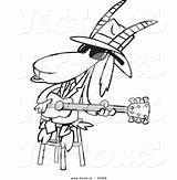Goat Musician Outlined Toonaday sketch template