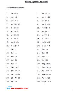 algebraic equations  worksheets powerpoints   resources