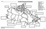 Map Provinces Label Territories Colour Students Canada Fill Teacherspayteachers Kids Preview sketch template