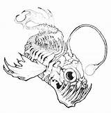 Fish Angler Coloring Pages Bone Drawing Skeleton Anatomi Color Getdrawings Place sketch template