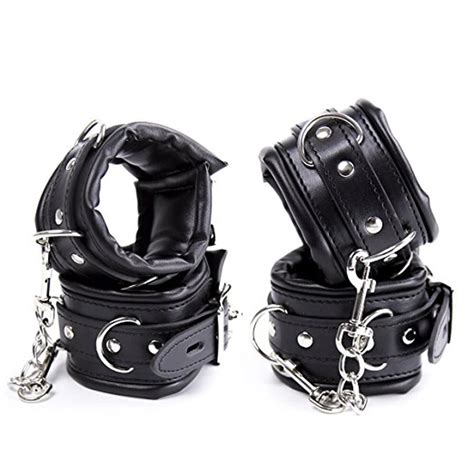 Leather Padded Wrist Cuffs Ankle Cuffs Restraints Bdsm Bondage Sex