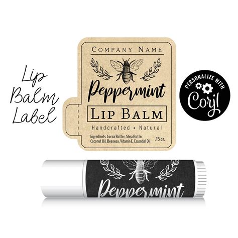 editable lip balm label clean  simple design  bee etsy chapstick labels lip balm