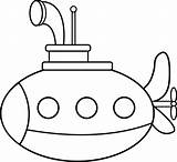Submarine Clip Coloring Kids Pages Drawing Cute Sweetclipart sketch template