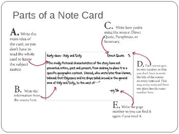 research paper creating note cards  maggie mckeithan tpt