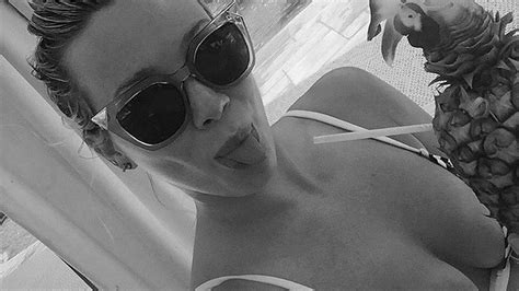 hilary duff flaunts major cleavage in bikini selfie entertainment tonight