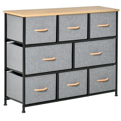homcom  drawer dresser  tier fabric chest  drawers storage tower organizer unit  steel