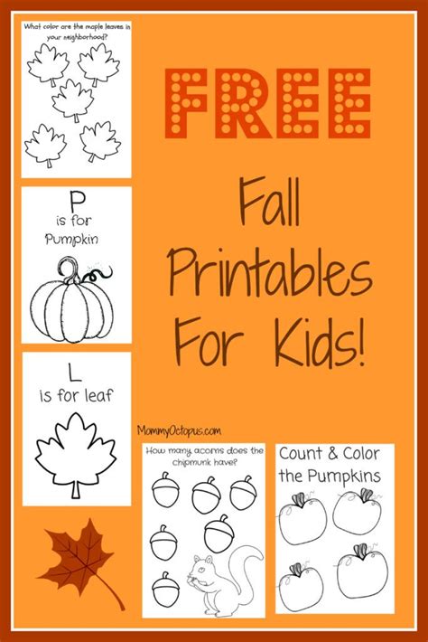 fall printables  kids toddler learning preschool learning