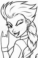 Coloring Pages Punk Elsa Emo Rock Frozen Drawing Characters Rocker Easy Printable Heart Clipart Girl Color Anime Clipartmag Disney Princess sketch template