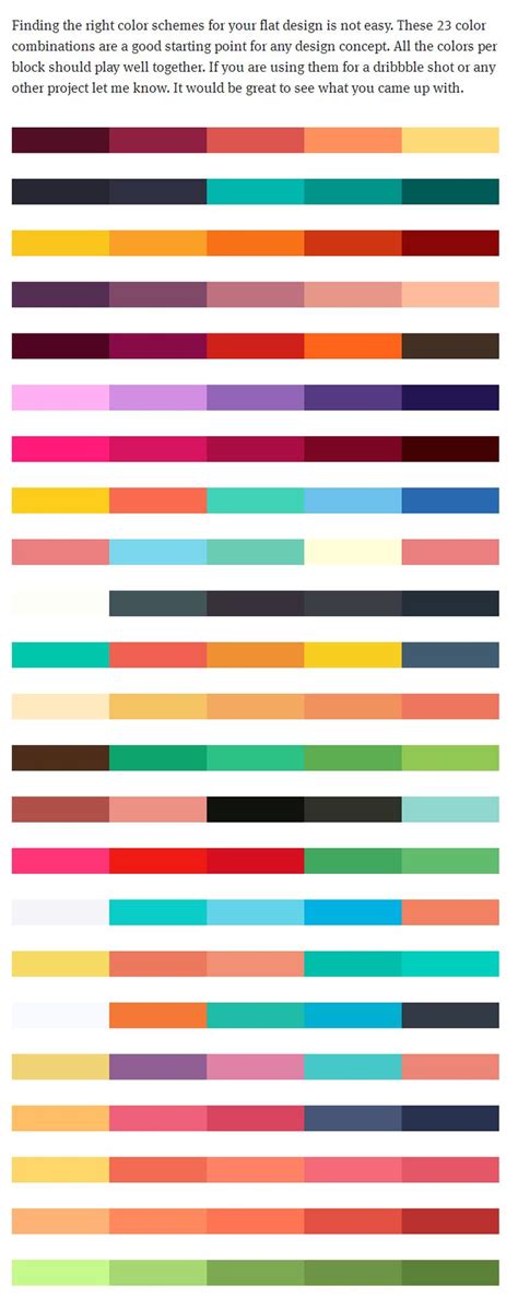 color schemes   inspiration  starting point   flat ui