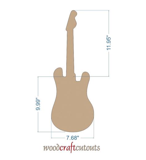 pack   mdf unfinished wooden guitar craft cutout etsy