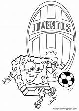 Juventus Spongebob Soccer Coloring Pages Logo Playing Club Maatjes Juve sketch template