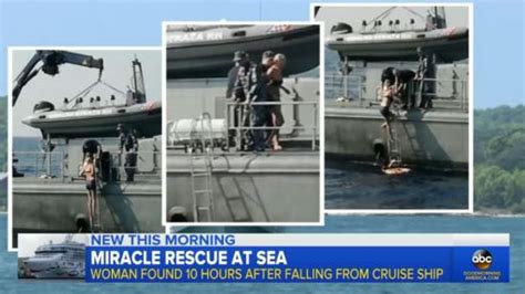 woman who fell off cruise ship rescued after treading water for 10 hours