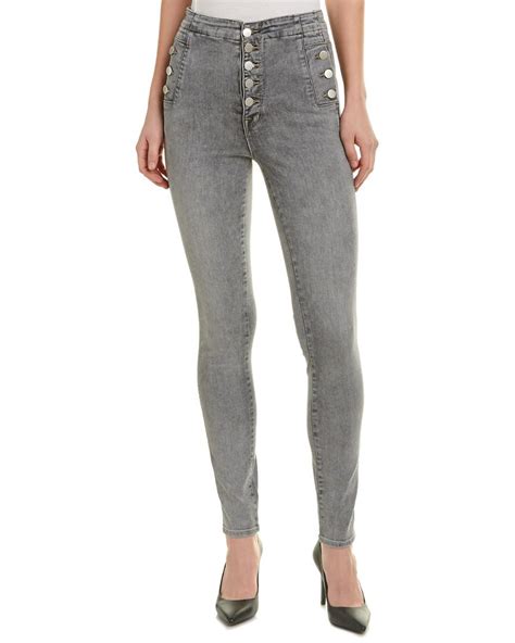 J Brand Cotton Natasha Interstellar Shy High Skinny Leg In Grey Gray