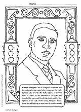 Morgan Garrett Coloring Inventor Inventors Teachervision Americans Banneker Luther sketch template