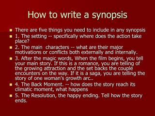 write  synopsis powerpoint    id