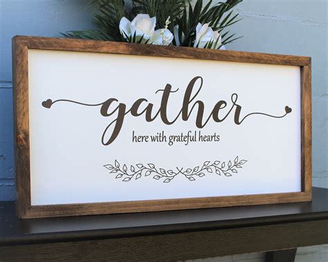 gather wood sign gather sign  home gather wall decor gather signs  kitchen gather
