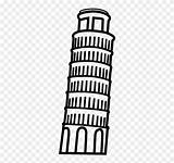Pisa Tower Leaning Pinclipart sketch template
