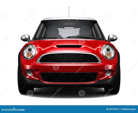 compact red car front view stock illustration illustration  front hood