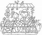 Farmers Selling Colouring Legumes Orgânicos Vetores Agricultores Katerina Vendem sketch template