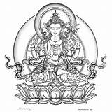 Avalokiteshvara Chenrezig Buddhist Tibetan Avalokitesvara Mensink Boeddha Thangka Bodhisattva Kleurplaten Buddhism Armed Compassion Maitreya Skt 7th sketch template