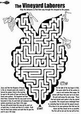 Vineyard Parable Puzzle Mazes Vine Testament Parables sketch template