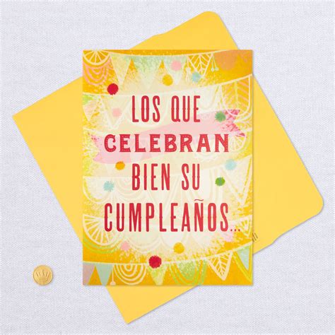 wishes large spanish language pop  birthday card  greeting