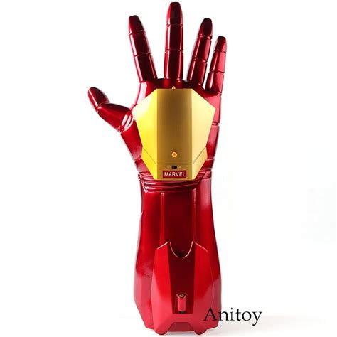 marvel iron man  cosplay  arm glove  led light infrared bullet