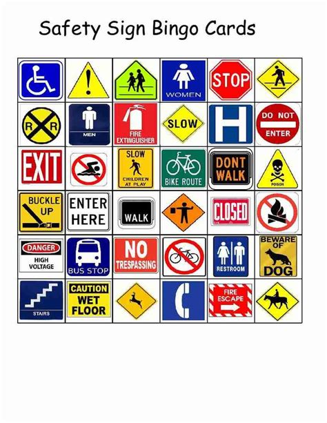 printable safety signs worksheets printable templates