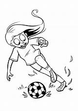 Coloring Girl Soccer Choose Board Pages Football sketch template