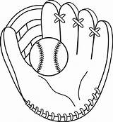 Baseball Drawings Gloves Glove Clipart sketch template