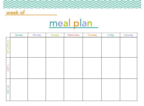 meal plan printable  meal planning    fun