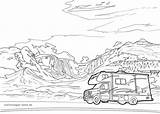 Wohnmobil Malvorlage Ausmalen Urlaub Bergen Berge Fahrzeuge Kostenlose Freizeit öffnet Anklicken Bildes Berg Besuchen sketch template