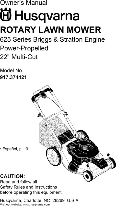 Husqvarna 917374421 User Manual Lawn Mower Manuals And Guides L0702229
