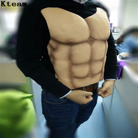 New Halloween Funny Decoration Fake Muscle Men Belly Chest Skin Eva