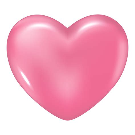 pink realistic heart isolate  transparente background symbol love