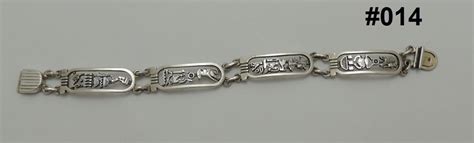 Hallmark Egyptian Egipto Египет Ägypten Pharaoh Silver Bracelet Cartouche