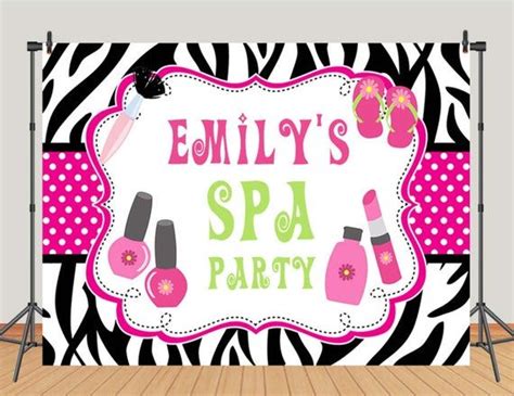 custom spa party photography backdrop pink  black photo backdrop