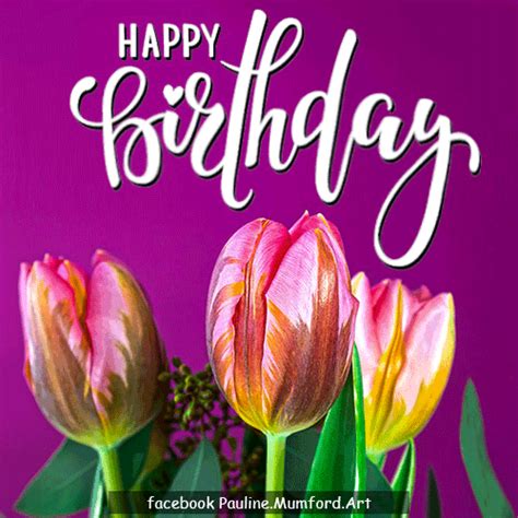 happy birthday  tulips  flowers ecards greeting cards